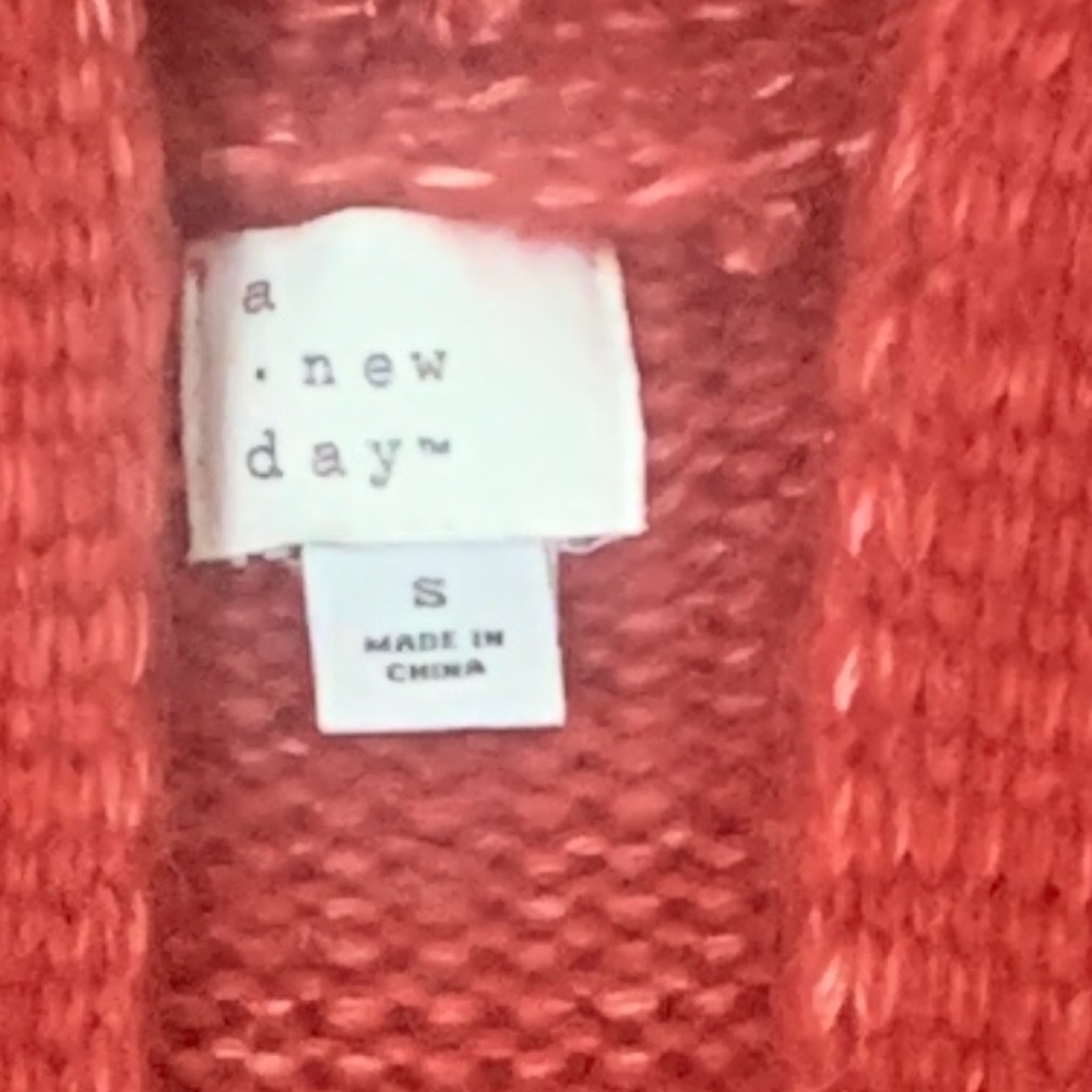A New Day Rust Orange Knit Cardigan with Belt Sweater - Picture 5 of 7